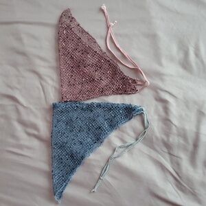 Hair Mesh Scarf Blue, Pink